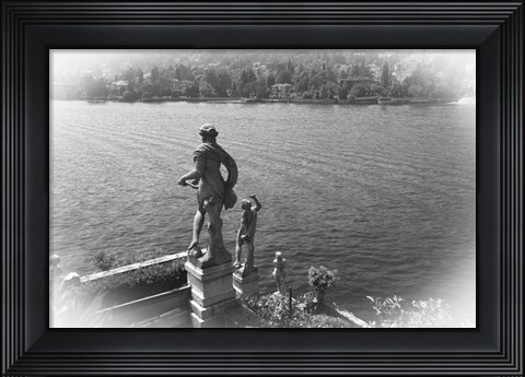 Framed Overlooking Water BW Print