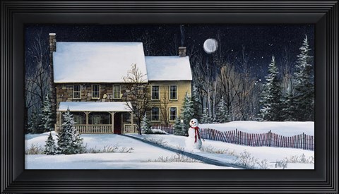 Framed Winter Cottage Print