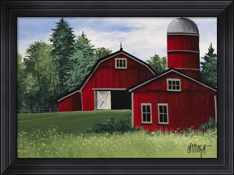 Framed Red Barn Print