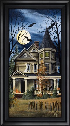 Framed Spooky Yellow House Print