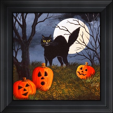 Framed Cat Pillow Print