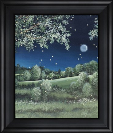 Framed Fireflies Meadow Print