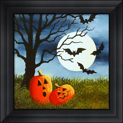 Framed Pumpkin1 Pillow Print