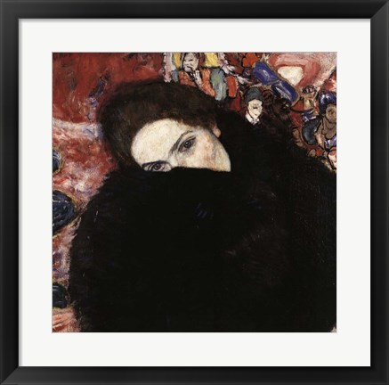 Framed Lady with Muff, 1916-17 Print