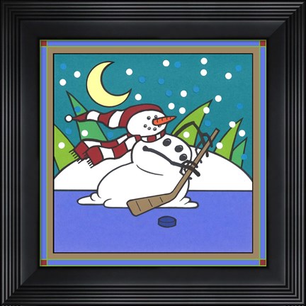 Framed Coalman The Snowman Hockey 1 Print