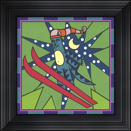Framed Max Cat Skiing 1 Print