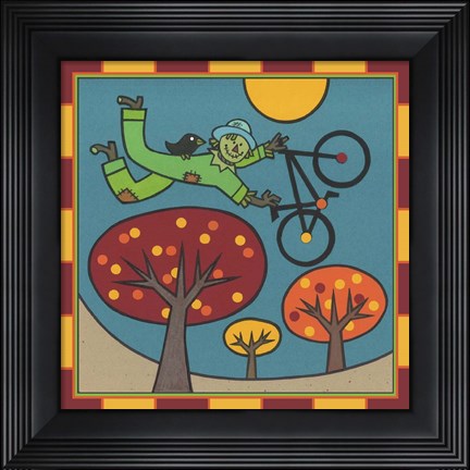 Framed Stitch The Scarecrow Bike 1 Print
