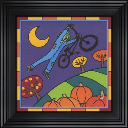 Framed Stitch The Scarecrow Bike 2 Print