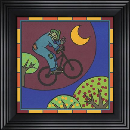 Framed Stitch The Scarecrow Bike 3 Print