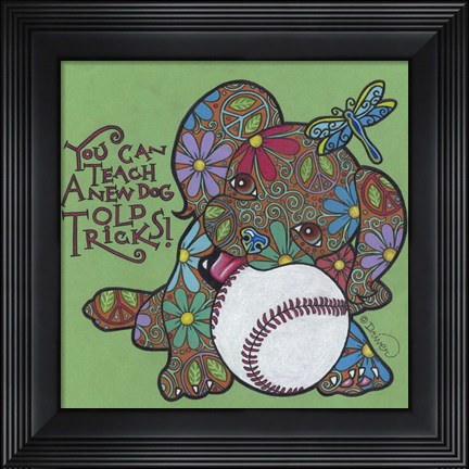 Framed Cocker Spaniel Puppy (Old Tricks) Print