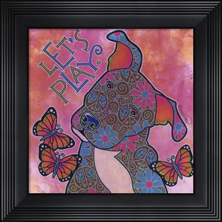 Framed Pit Bull Puppy IV Print