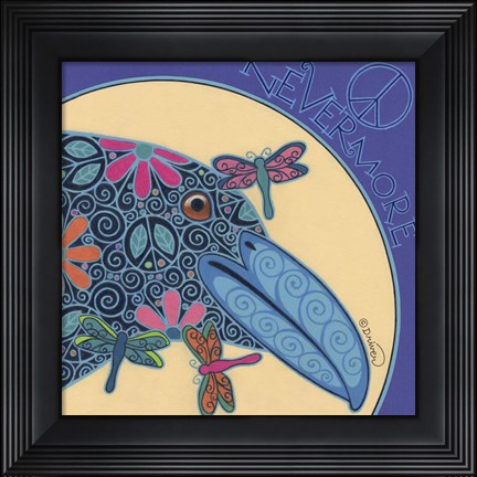 Framed Raven I Print