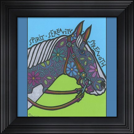 Framed Horse (Pinto) Print