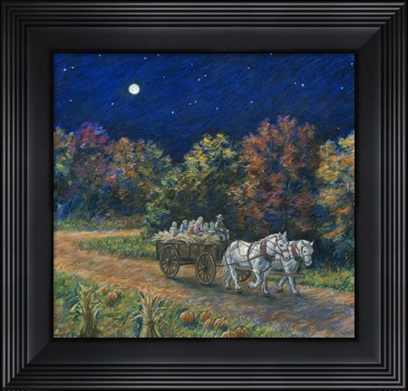 Framed Moonlight Hayride Print