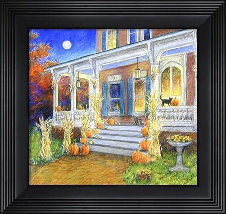 Framed Halloween Porch Print