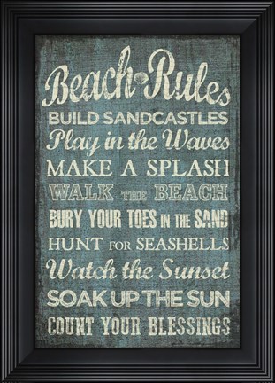 Framed Beach Rules Print