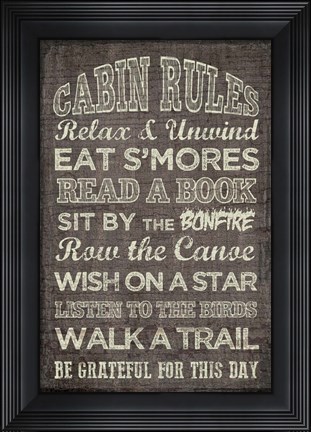 Framed Cabin Rules Print