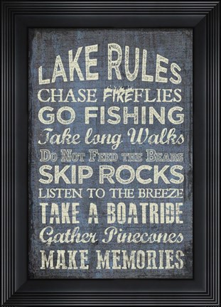 Framed Lake Rules Print