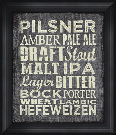 Framed Beer Sign II Print