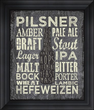 Framed Beer Sign III Print