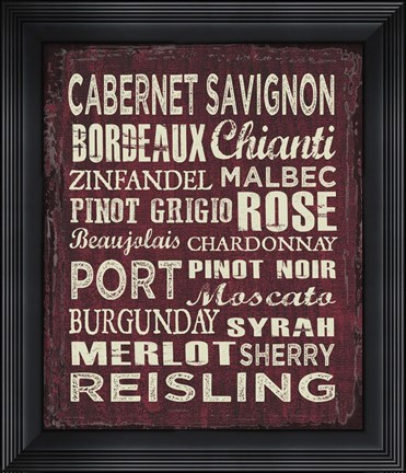 Framed Wine Sign II Print