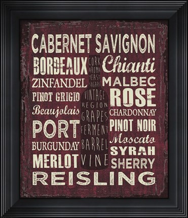 Framed Wine Sign III Print