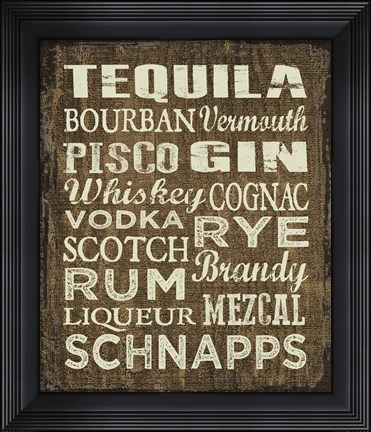 Framed Liquor Sign II Print