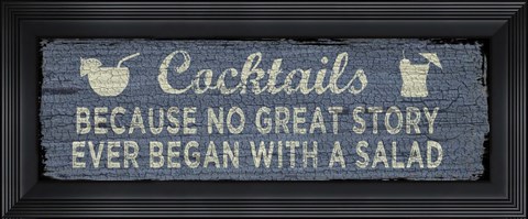 Framed Cocktail Sign I Print