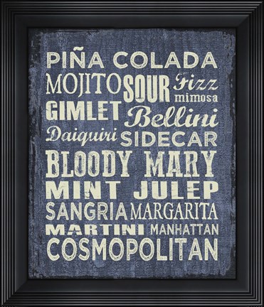 Framed Cocktail Sign II Print
