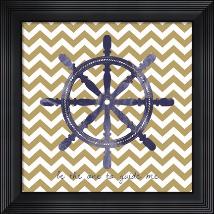 Framed Ship Wheel 2 Print