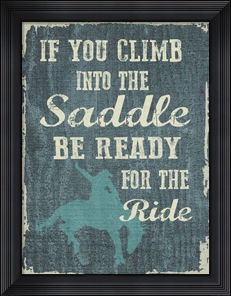Framed Climb in the Saddle Print