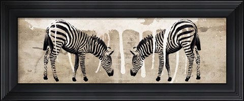 Framed Two Zebras Print