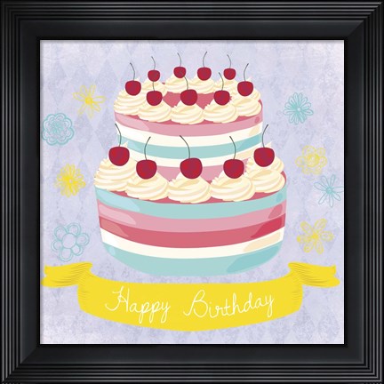 Framed BDay Cake Print