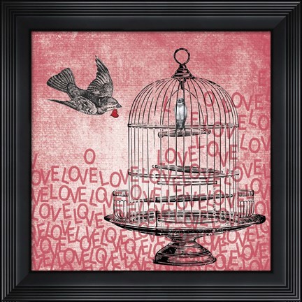 Framed Love Birds Print