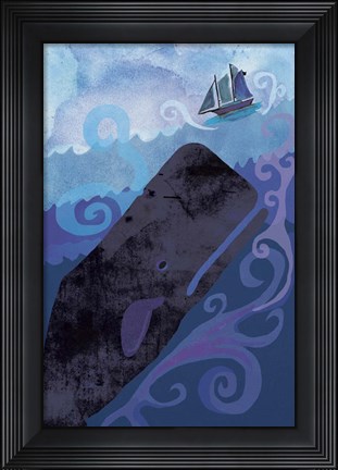 Framed Clark Whale And Ship 5 Print