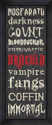 Framed Dracula Sign Print