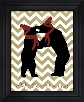 Framed Bear - Baby It&#39;s Cold Outside Print