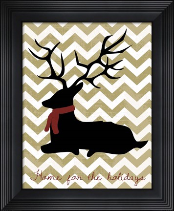 Framed Deer - Home For the Holidays Print