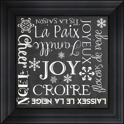 Framed Christmas Chalk 1 French Print