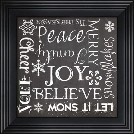 Framed Christmas Chalk 1 Print