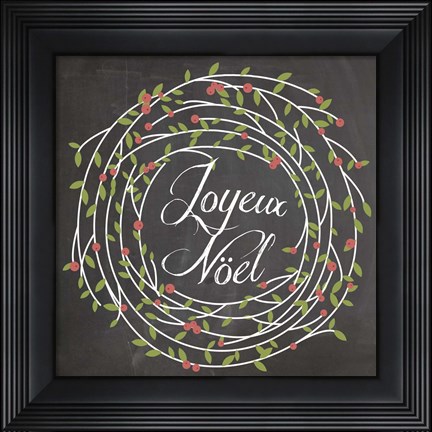 Framed Christmas Chalk 3 French Print