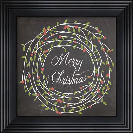 Framed Christmas Chalk 3 Print