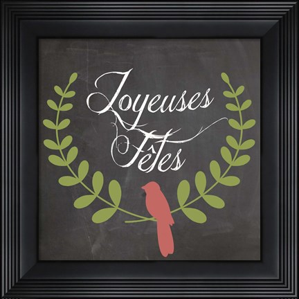 Framed Christmas Chalk 4 French Print