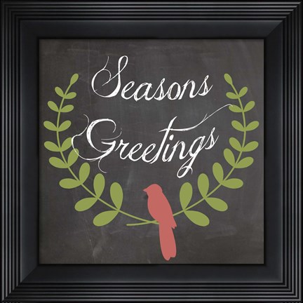 Framed Christmas Chalk 4 Print