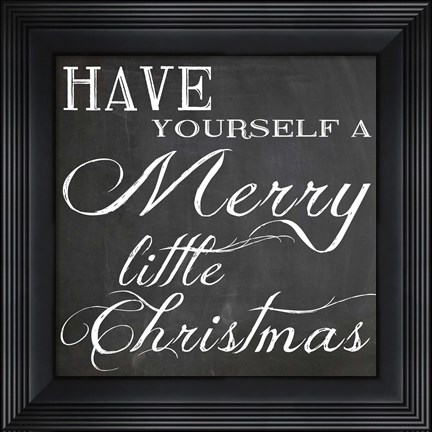 Framed Christmas Chalk 6 Print