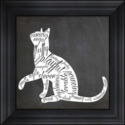 Framed Cat - Black and White Print