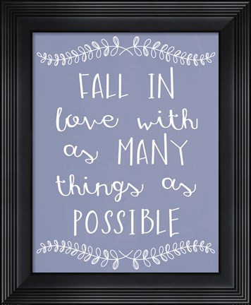 Framed Fall In Love Print