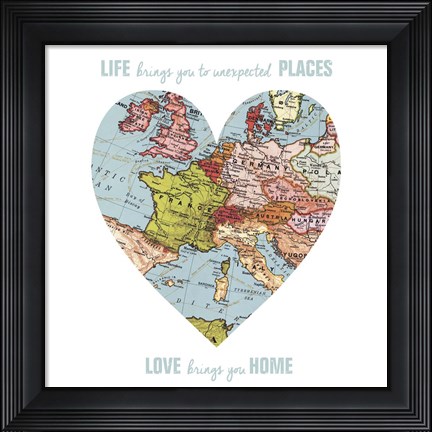 Framed Love Map Print