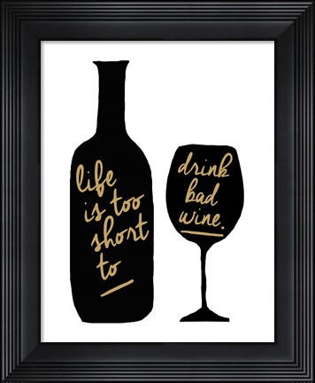 Framed Bad Wine Print
