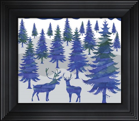 Framed Deer in the Woods Print